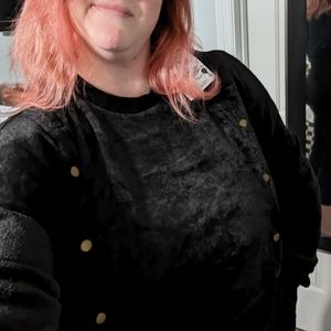 Velour snapped nursing pullover